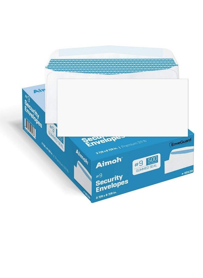 Aimoh 5009 Security White Envelopes Gummed Closure Premium Security Tint Pattern No Window Enveguard Size 37 8 X 87 8 Inches White 24 Lb 500 Count (30128)  - Image 2
