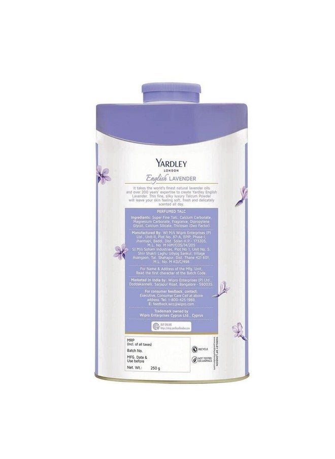 Yardley - Yardley English Lavender Perfumed Talc | 250g ( 8.81 Ounce) | Pack of 1 - Image 1