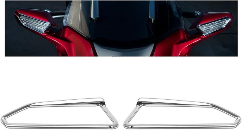 HAONEL Chrome Rearview Side Mirror Surround Trim for Honda Goldwing 1800 GL1800 (2018-2021) - Image 2