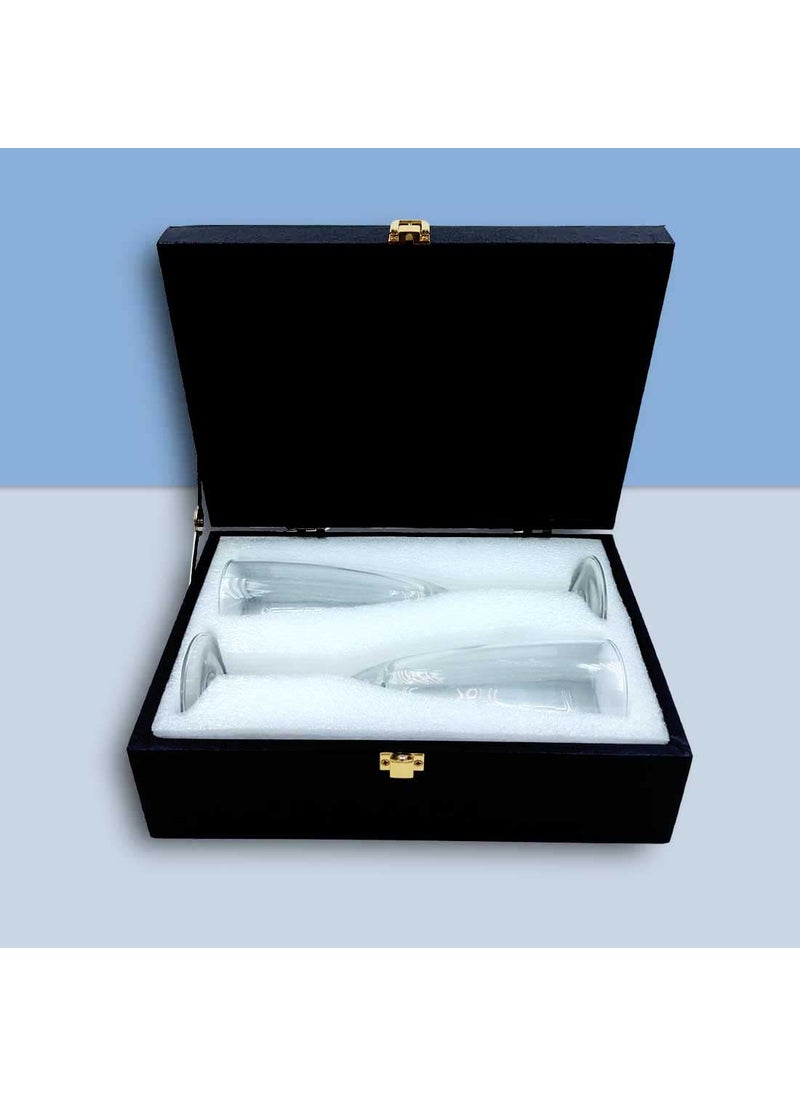 Nutcase Nutcase Personalized Champagne Glass Set of 2 Gift Box for Valentine Black Boxes Available  - Image 2