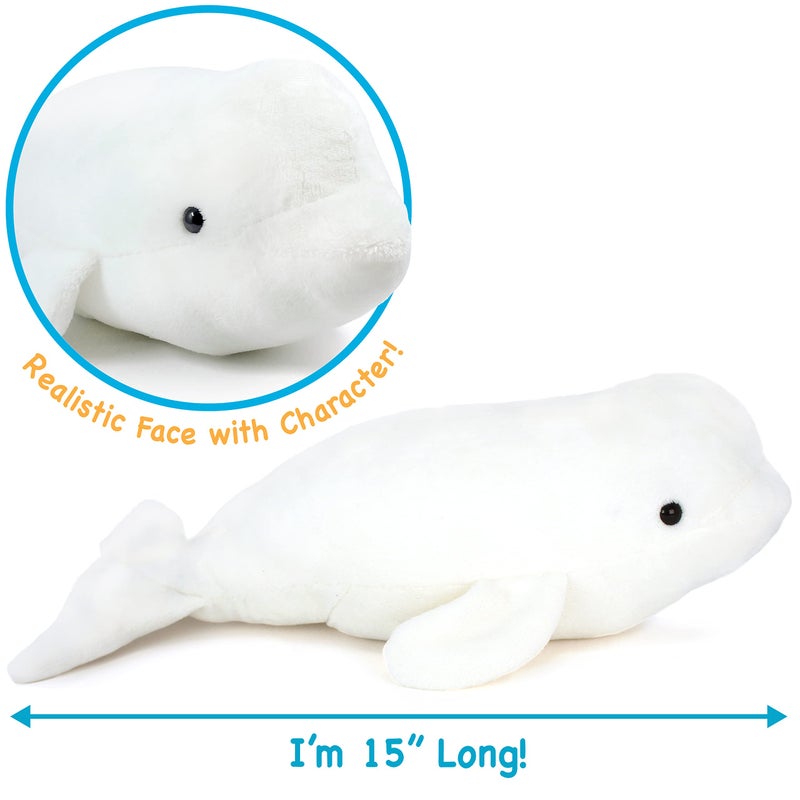 TigerHart Billiam The Beluga - 15 Inch Stuffed Animal Plush - Image 4