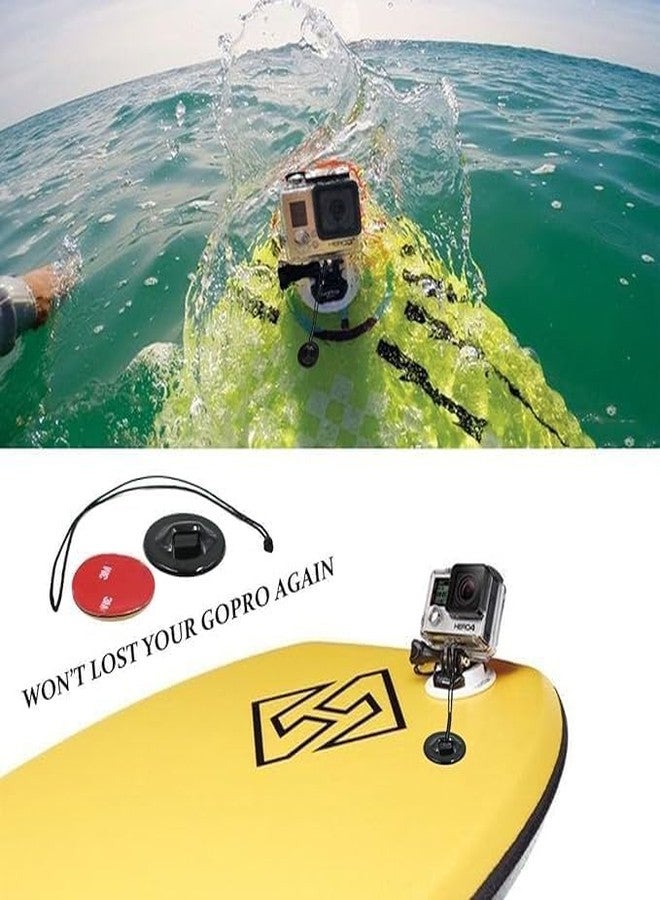 Action Pro Adhesive Mount -1 x Round & 1 x Flat Mount Round Sticky Pads with Insurance Tethers Straps Compatible with GoPro Hero -13/12/11/10/9/8/7/6/5/4/3+/3/2/1/Insta 360/Yi/4K/Eken Action Cameras - Image 4