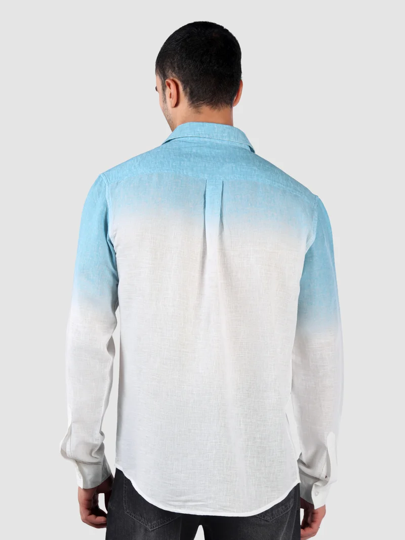 بيونغ Sky Blue Cotton Ombre Shirt