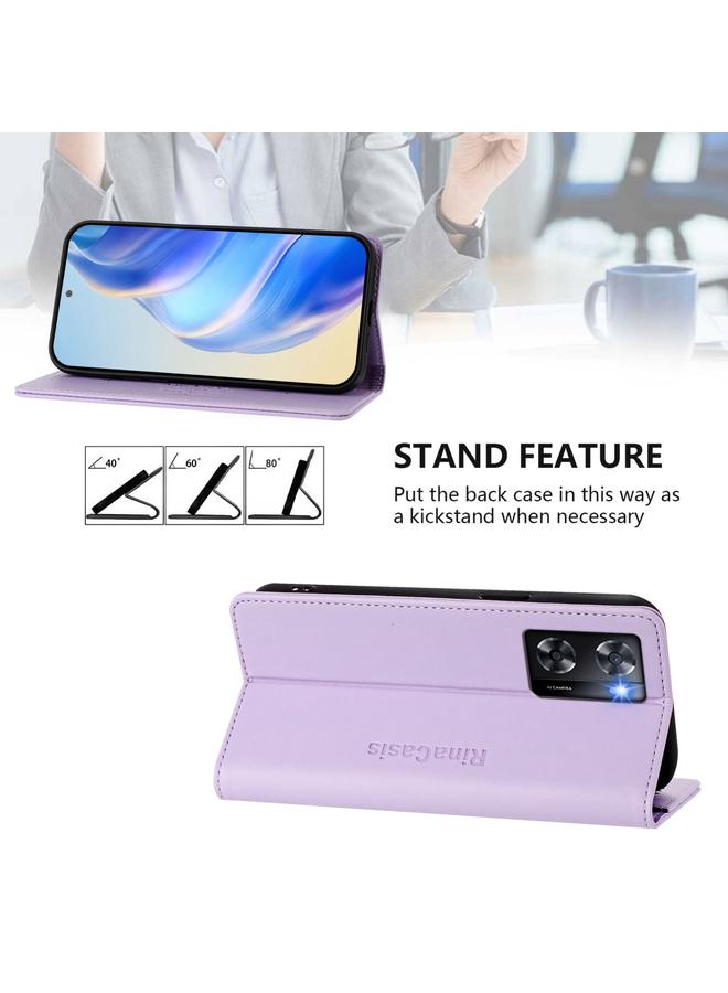 S-TOP Case For OPPO A57 4G / A77 4G RC01 Dual-Folded Magnetic Suction RFID Leather Phone Case - Image 4