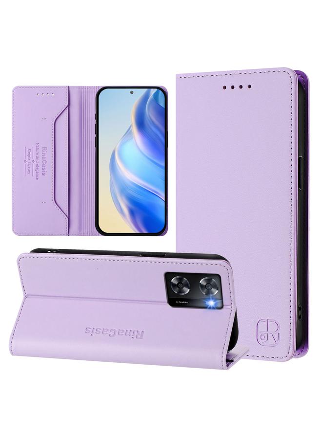 S-TOP Case For OPPO A57 4G / A77 4G RC01 Dual-Folded Magnetic Suction RFID Leather Phone Case - Image 1