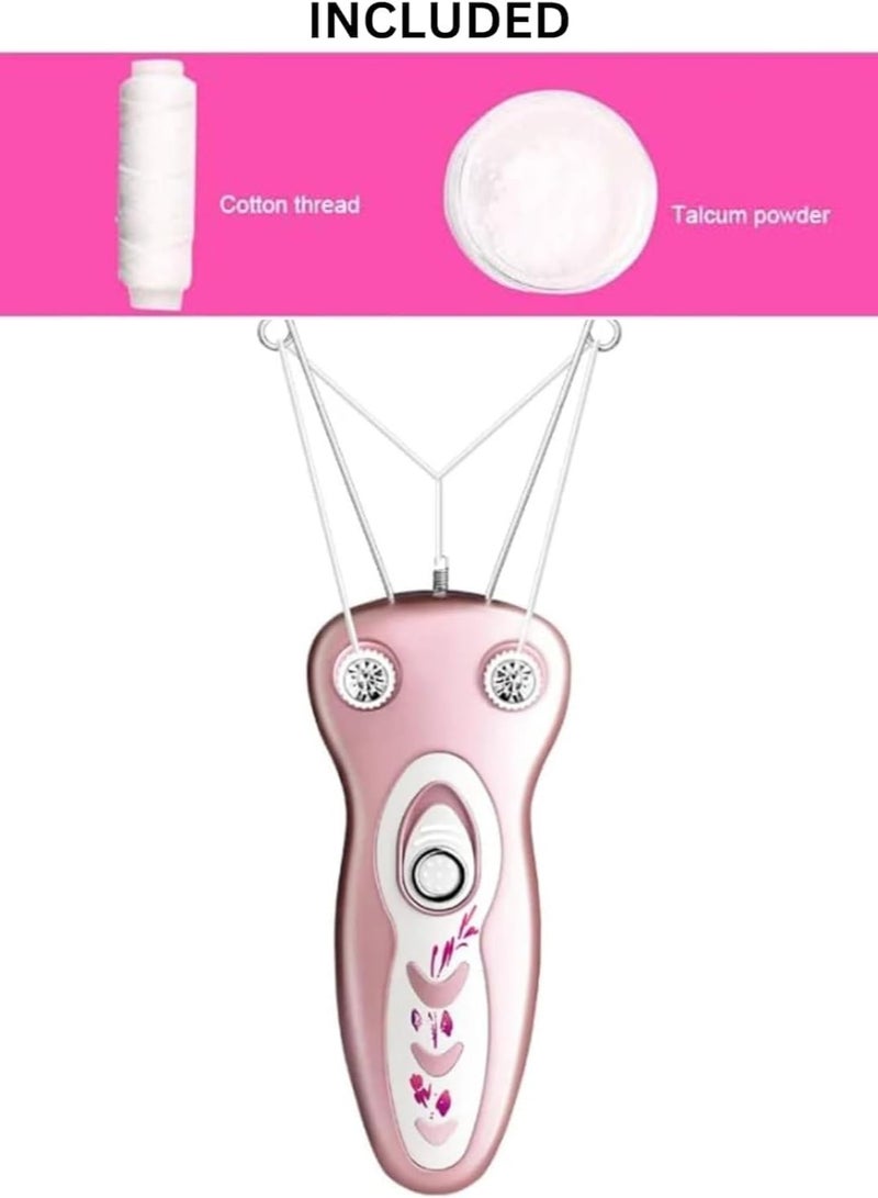Daling Electric Cotton Thread Epilator Lady Facial threading Hair Remover for Women, Automatic Threader Machine Epilator for Fine Hairs on Face,Chin,Upper Lip, Arms (Pink Color) - Image 2