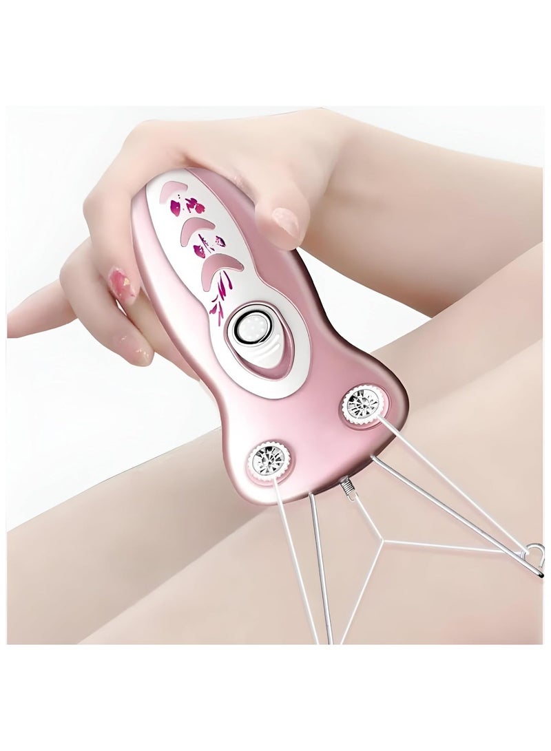 Daling Electric Cotton Thread Epilator Lady Facial threading Hair Remover for Women, Automatic Threader Machine Epilator for Fine Hairs on Face,Chin,Upper Lip, Arms (Pink Color) - Image 4