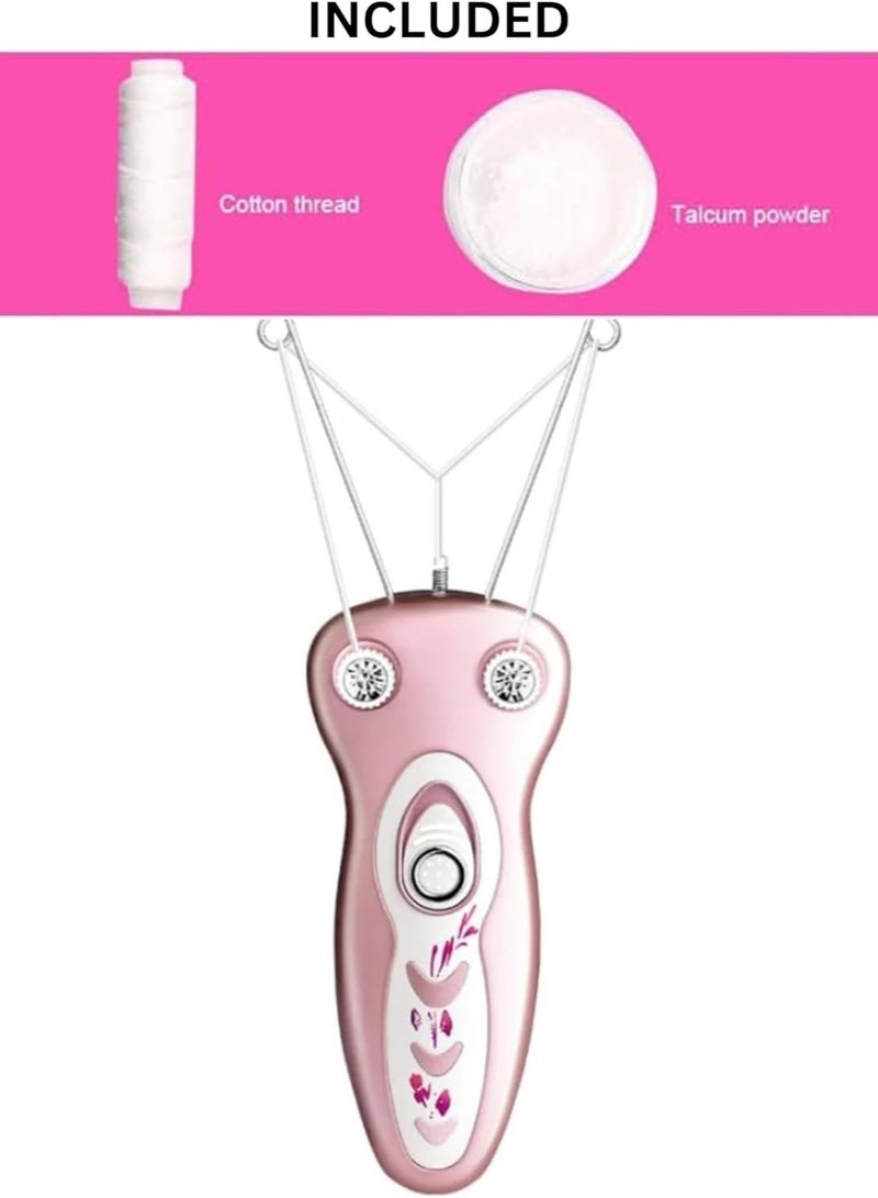 Daling Electric Cotton Thread Epilator Lady Facial threading Hair Remover for Women, Automatic Threader Machine Epilator for Fine Hairs on Face,Chin,Upper Lip, Arms (Pink Color) - Image 5