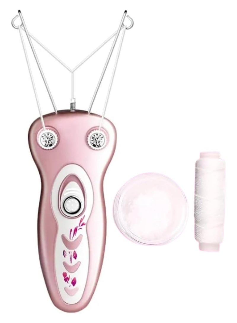 Daling Electric Cotton Thread Epilator Lady Facial threading Hair Remover for Women, Automatic Threader Machine Epilator for Fine Hairs on Face,Chin,Upper Lip, Arms (Pink Color) - Image 1