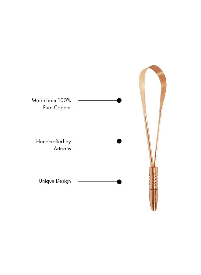 Perfora Copper Tongue Cleaner for Men and Women (Pack of 2) | For Fresh Breath & Bacteria Removal | Improved Taste Sense & Oral Hygiene | Easy to Use | 100% Pure Indian Copper Tongue Scraper - Image 4