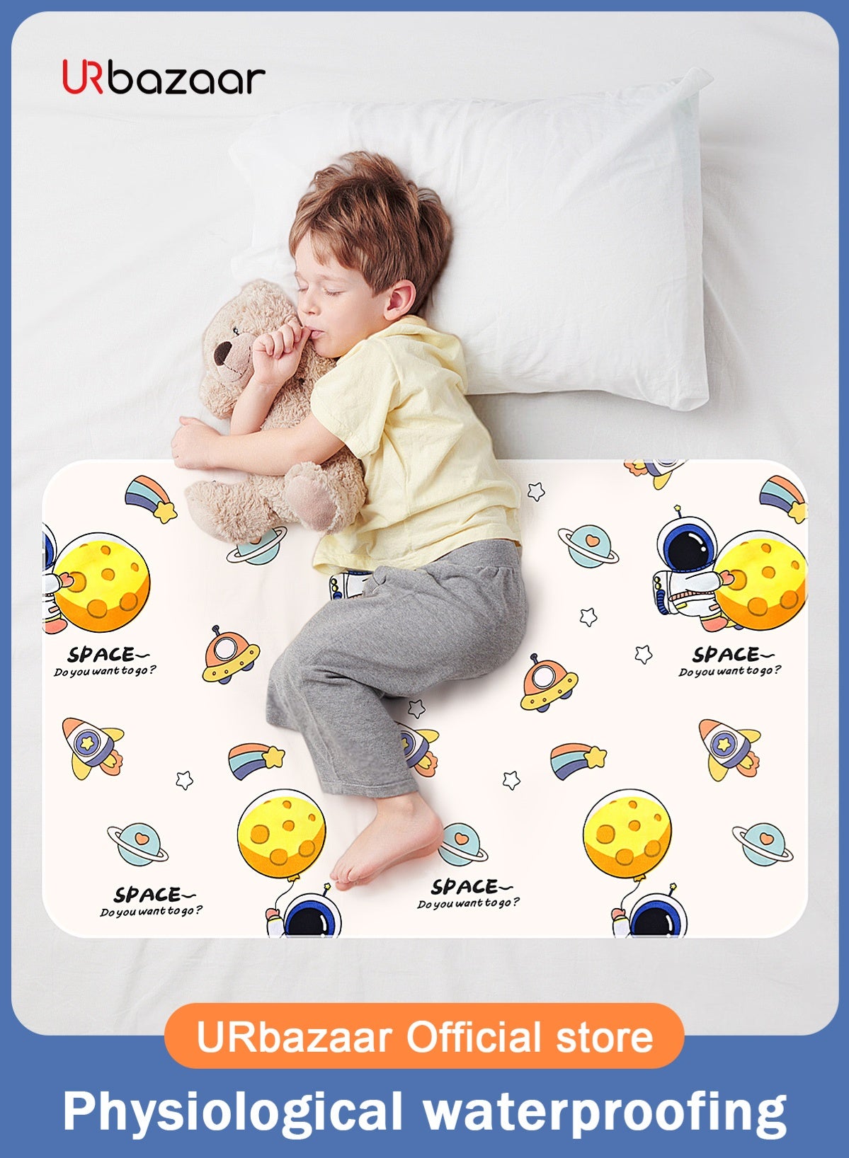 Potty Training Pee Pads for Kids, Toddlers - 100% Waterproof, Non Slip Bed Wetting Pad for Full Size Beds - Washable, Reusable Mattress & Sheet Protector