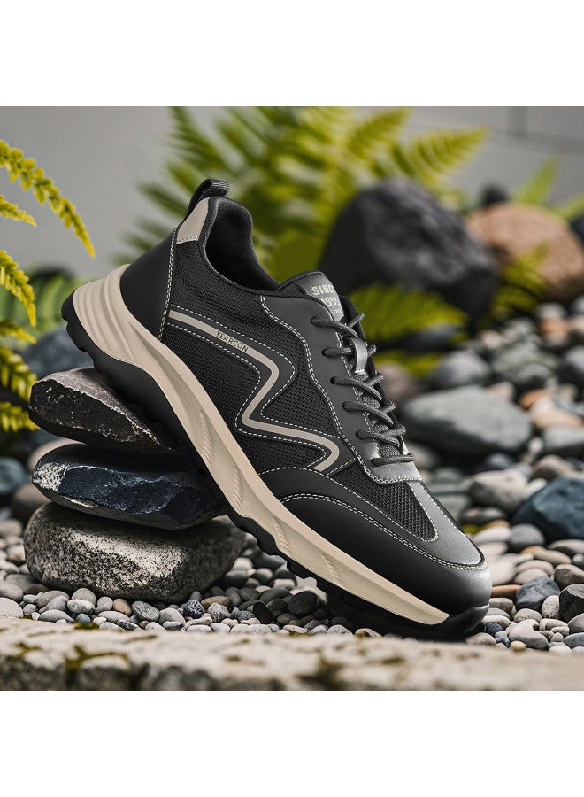 YEARCON أحذية الأب الرجالية القابلة للتهوية من الشبك لزيادة الارتفاع - خريف، أحذية رياضية عصرية متعددة الاستخدامات - Image 2