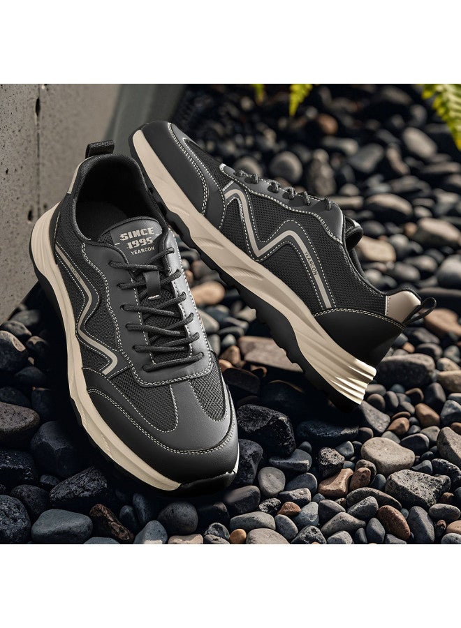 YEARCON أحذية الأب الرجالية القابلة للتهوية من الشبك لزيادة الارتفاع - خريف، أحذية رياضية عصرية متعددة الاستخدامات - Image 3