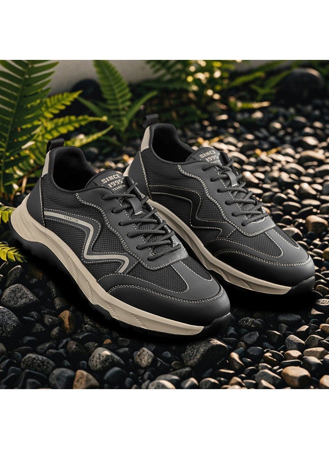 YEARCON أحذية الأب الرجالية القابلة للتهوية من الشبك لزيادة الارتفاع - خريف، أحذية رياضية عصرية متعددة الاستخدامات - Image 4