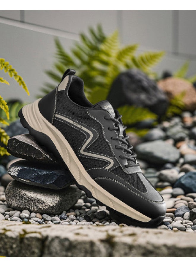 YEARCON أحذية الأب الرجالية القابلة للتهوية من الشبك لزيادة الارتفاع - خريف، أحذية رياضية عصرية متعددة الاستخدامات - Image 1