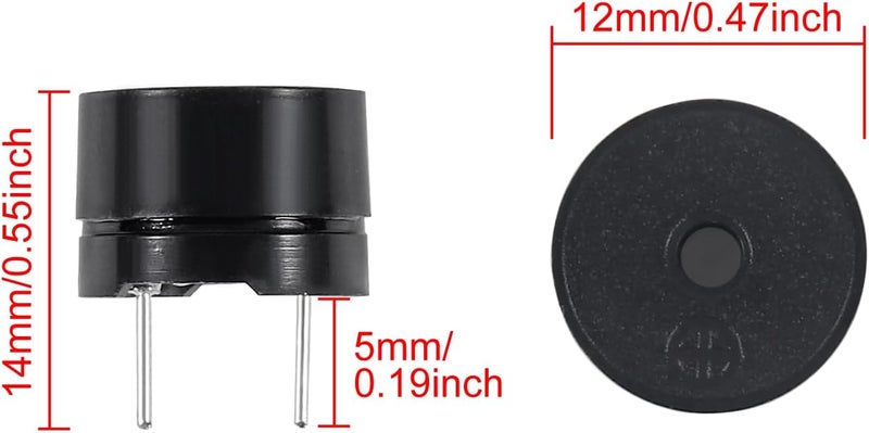 UMLIFE 20 قطعة 12085 جرس سالب 12MM85MM 42R مقاومة 3V 5V 9V 12V في الاستخدام الشائع مجموعة جرس بيزو مصغرة جرس نشط إنذار إلكتروني صوت مستمر طويل لأردوينو - Image 4