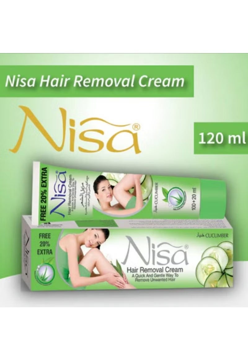 Nisa Hair Removal Cream Cocumber Large 120 ml - Image 1