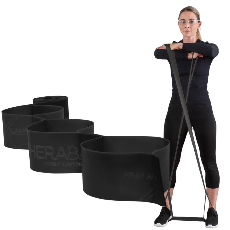 THERABAND CLX Resistance Band with Loops, 5-Foot Band, Black, Special Heavy, Non-Latex, Elastic Band for Exercise, Mobility & Rehab, Stretching, Home Workouts, Color-Coded for Easy Resistance Levels - Image 1