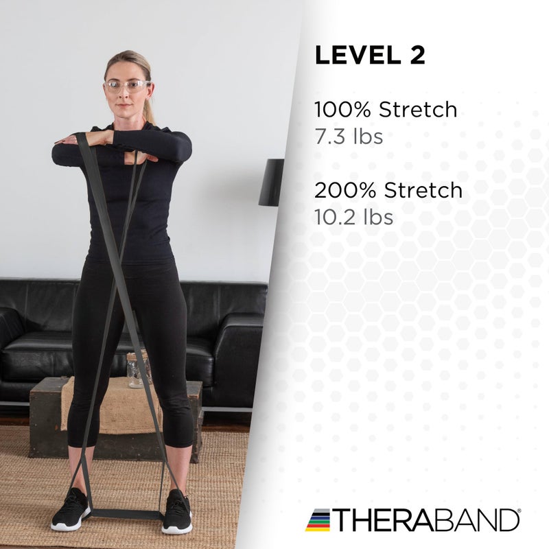 THERABAND CLX Resistance Band with Loops, 5-Foot Band, Black, Special Heavy, Non-Latex, Elastic Band for Exercise, Mobility & Rehab, Stretching, Home Workouts, Color-Coded for Easy Resistance Levels - Image 4