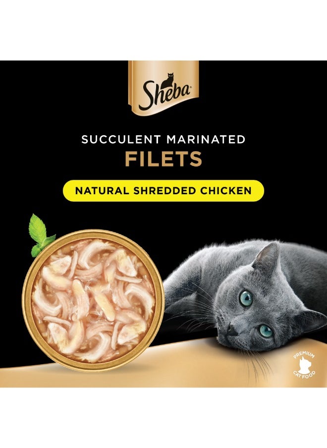 Sheba Filets Natural Shredded Chicken Wet Cat Food 60g  - Image 2
