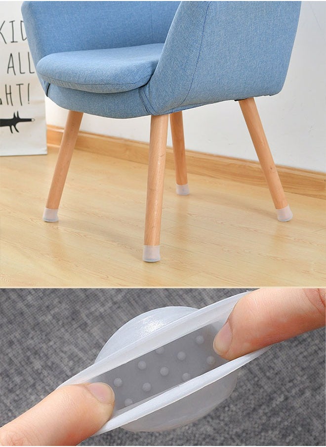 Aikenn Floor Protectors 8Pcs Chair Leg Furniture Pads Rubber Chair Silicone Foot Cover Stool Non-Slip Mute Foot Cover Table & Chair Protective Cover Chair Leg Wear-Resistant Dining Table (grey)  - Image 4