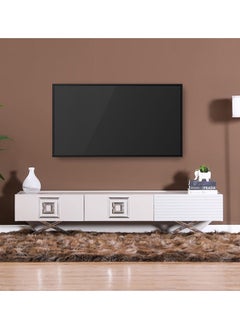 Seychelles TV Cabinet  For Up To 75 Inches TV Entertainment Modern Design Wall Unit Furniture Wooden TV Stand for Living Room, Bedroom  TV Unit Rack 196x47x44 cm - White - pzsku/ZEBF9809903DA1076201FZ/45/_/1677683174/c25e87c3-15f6-496a-9f54-4b6860ab8164