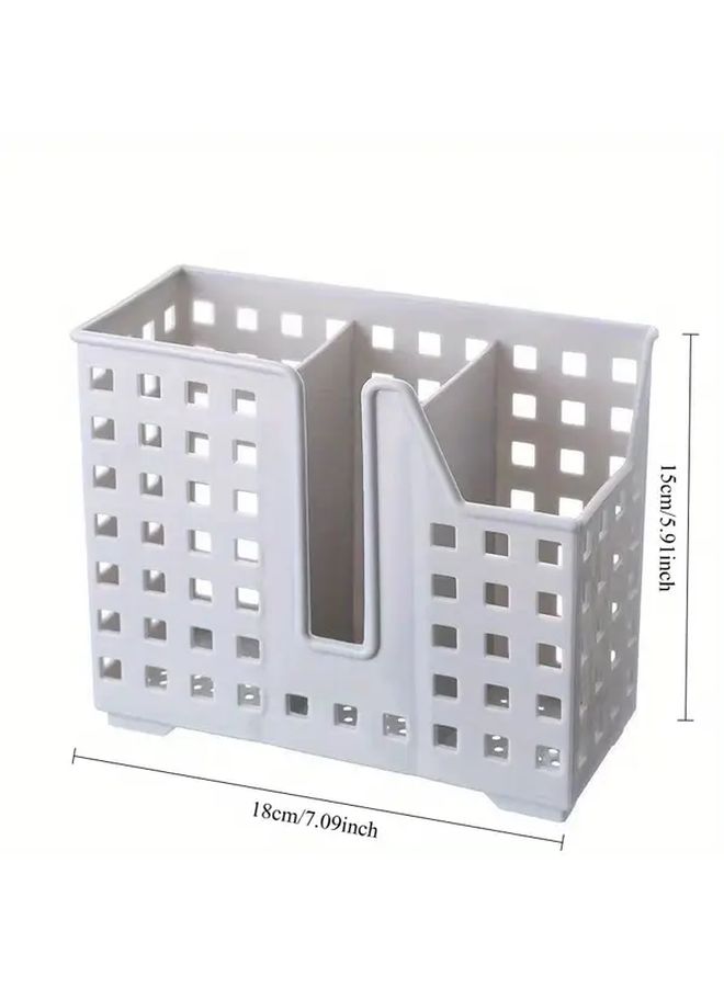 Green Wall Mounted Kitchen Organizer Durable Plastic Utensil Holder For Space Saving - Image 5
