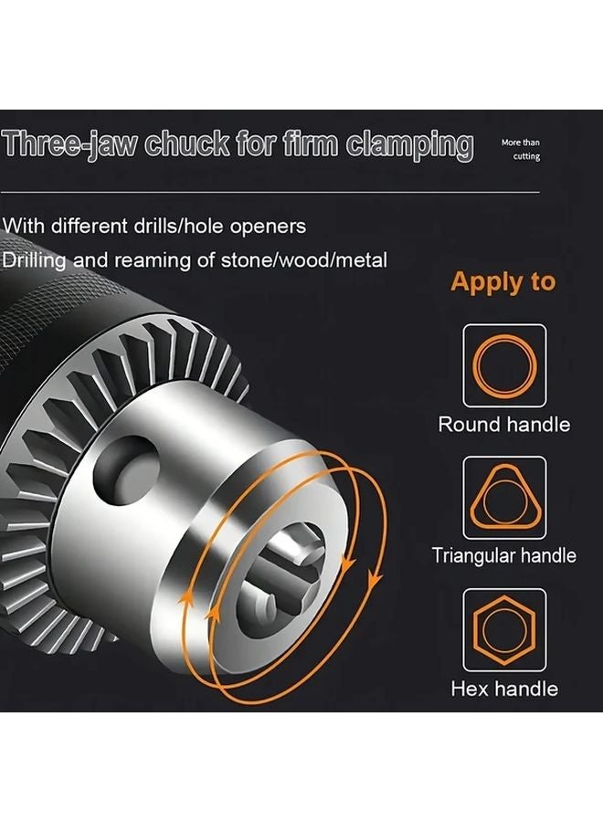 Silvery 3 8 24 UNF Heavy Duty Drill Chuck Adapter Set Converts Impact Wrenches To Electric Drills - Image 3