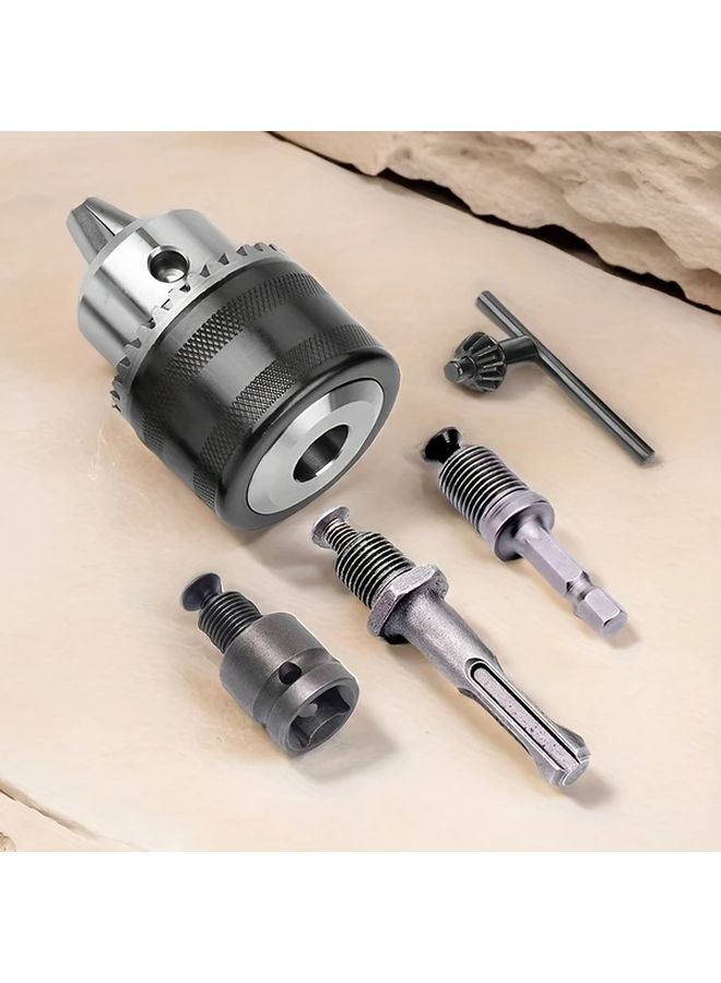 Silvery 3 8 24 UNF Heavy Duty Drill Chuck Adapter Set Converts Impact Wrenches To Electric Drills - Image 2