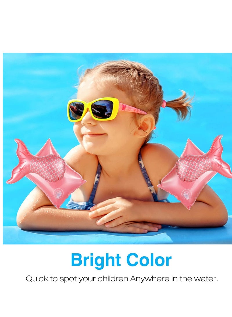 SYOSI أكمام عائمة قابلة للنفخ، أذرع سباحة كرتونية، عوامات أذرع مائية للأطفال من الذكور والإناث، تساعد على تعلم السباحة في بركة الرياضات المائية - Image 3