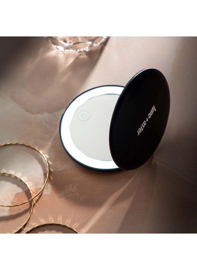 Lune+Aster Rechargeable LED Compact Mirror - Perfect for The Jetsetter or gal on The go, This Compact LED Mirror is Easy to stash in a Small Handbag or Travel Bag.  - Image 3