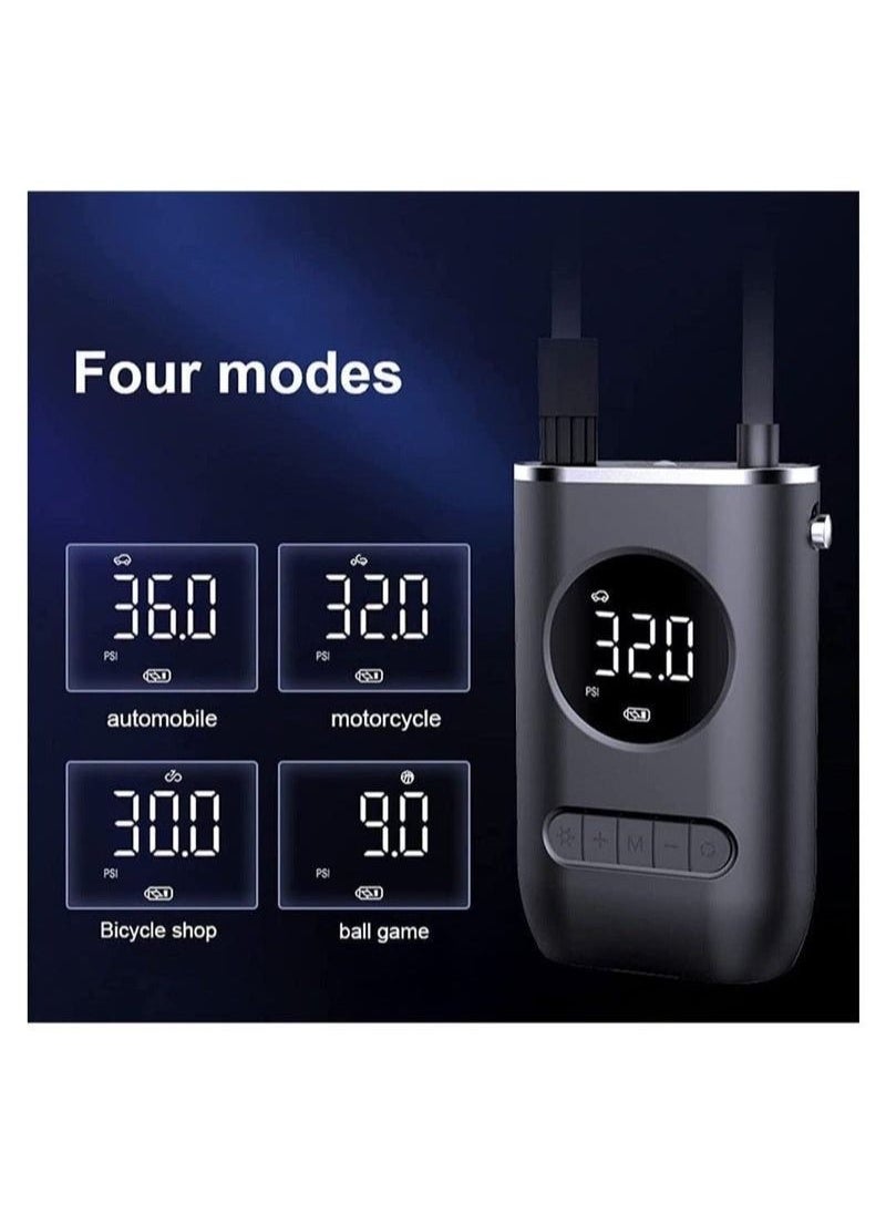 Tire Inflator Cordless Portable Mini Air Compressor with LED Light Suitable for Car Ball Motorcycle Bicycle