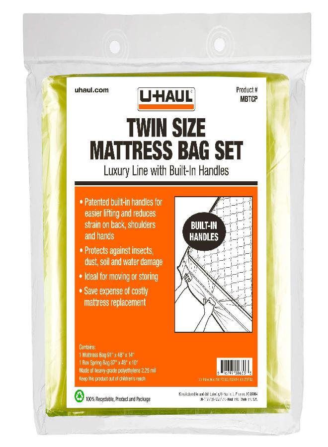 U-Haul U-Haul Deluxe Twin Mattress and Box Spring Bag Set - Moving and Storage Protection Cover - 2.25 Mil - Includes 1 Mattress Bag, 1 Box Spring Bag  - Image 2