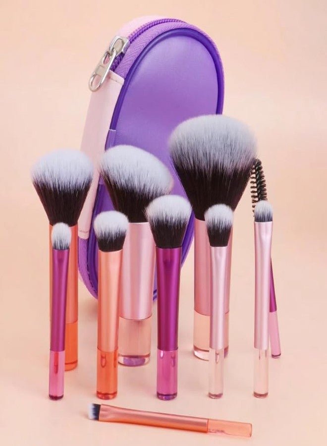 10-Pieces Makeup Brush Set with beautiful Carry Case - Your Complete Beauty Kit on the Go! - Image 3
