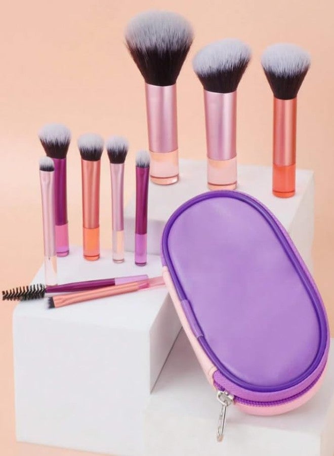 10-Pieces Makeup Brush Set with beautiful Carry Case - Your Complete Beauty Kit on the Go! - Image 2