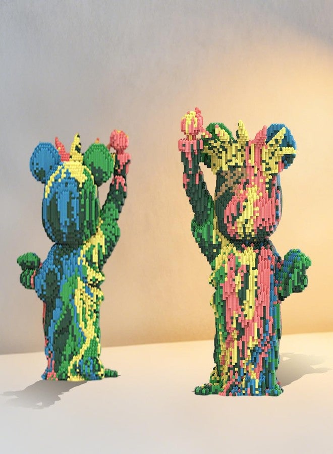 DAHONPA Colorful Statue of Liberty Bear Micro Building Blocks (6150 Pieces), Gift for Adults and Kids - Image 3