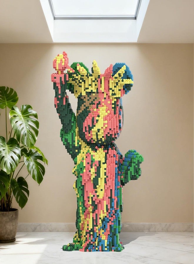 DAHONPA Colorful Statue of Liberty Bear Micro Building Blocks (6150 Pieces), Gift for Adults and Kids - Image 5