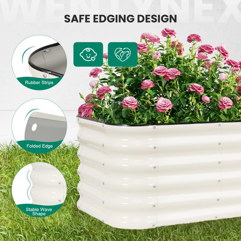 TwentyNext 4Ã—2Ã—1.4FT Galvanized Raised Garden Bed Outdoor, Metal Raised Garden Bed Kit, Large Planter Raised Beds, 3 In1 Modular Raised Planter Box Outdoor,Raised Beds for Gardening for Vegetables Flowers Herbs - Image 3