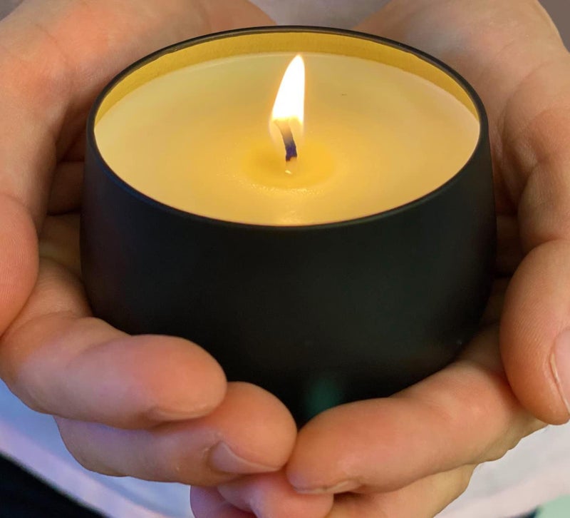 Relaxcation Soy Wax Candle in Perfect Decorative Giftable Metal Tin - Pure Organic Soy Wax and Natural Oils - for Living Room Handmade in USA (Tobacco Leather) - Image 2