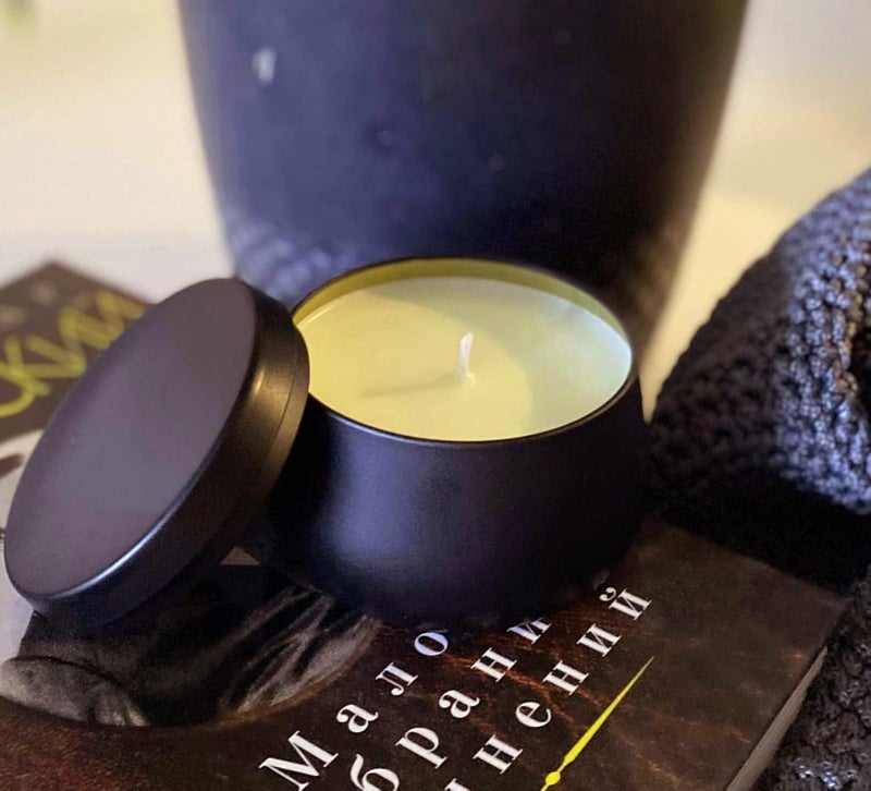 Relaxcation Soy Wax Candle in Perfect Decorative Giftable Metal Tin - Pure Organic Soy Wax and Natural Oils - for Living Room Handmade in USA (Tobacco Leather) - Image 3