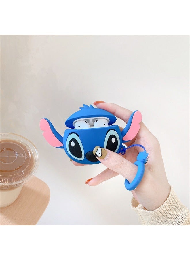 Stitch Cartoon Case Cover For Apple AirPods Pro ，Protective Silicone Cute Funny Cartoon 3D Cover for Stitch AirPods Case with Ring - Image 4