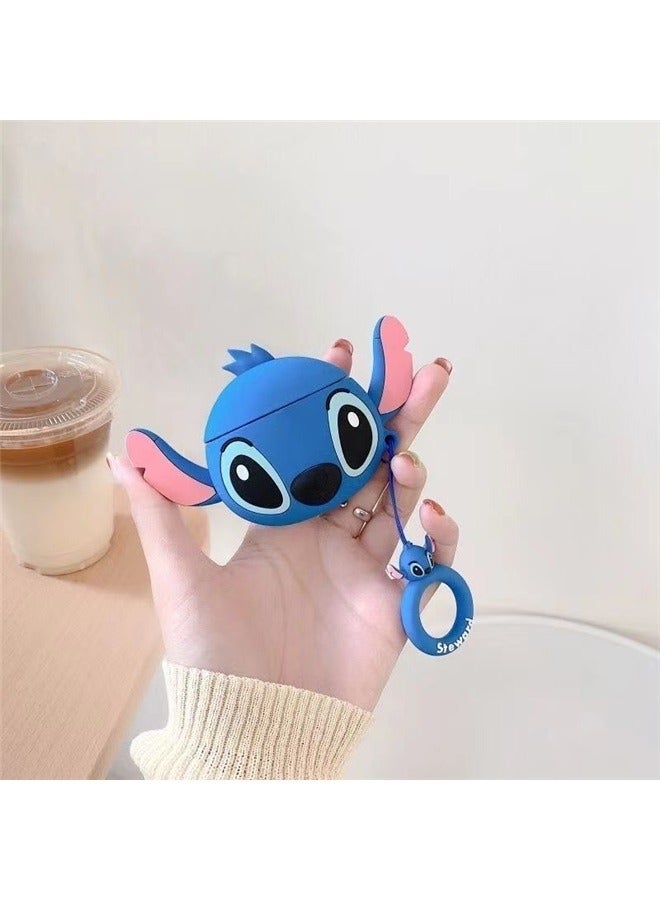Stitch Cartoon Case Cover For Apple AirPods Pro ，Protective Silicone Cute Funny Cartoon 3D Cover for Stitch AirPods Case with Ring - Image 3