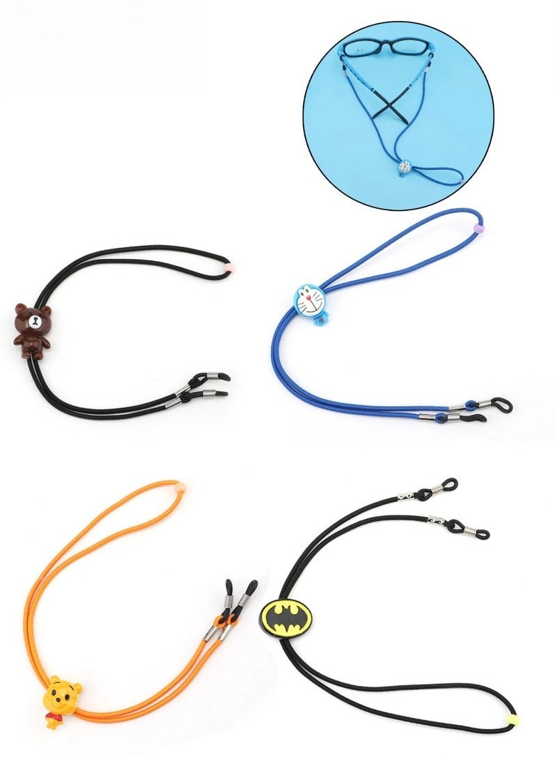 Captaintech 4-Piece Elastic Eyeglass Ropes with Cartoon Pattern for Kids - Image 1
