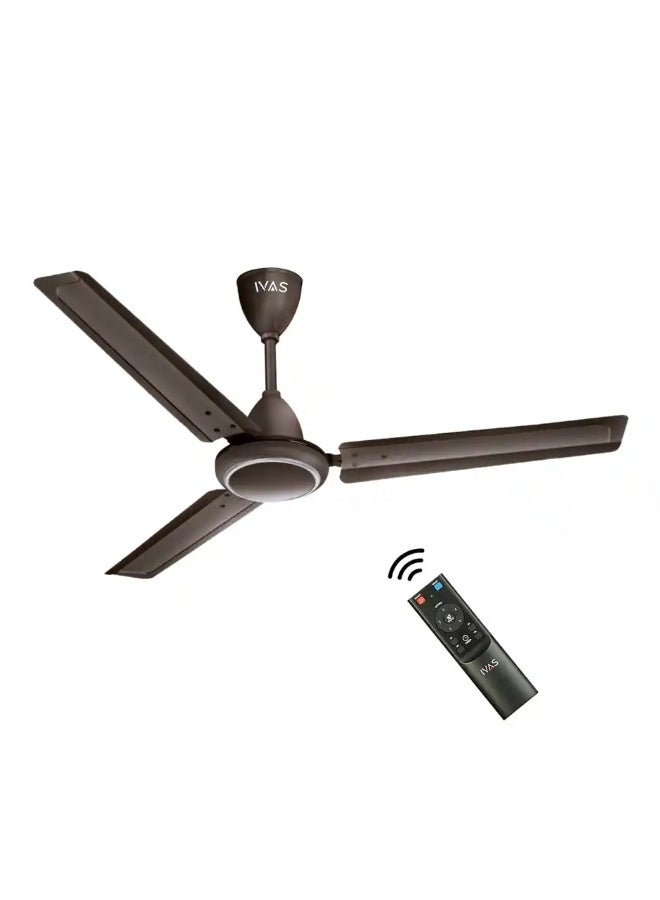 IVAS EcoSaver Prime BLDC Ceiling Fan, 1200mm, 400 RPM, RF Remote Control, BEE 5 Star, Smoky Brown - Image 1
