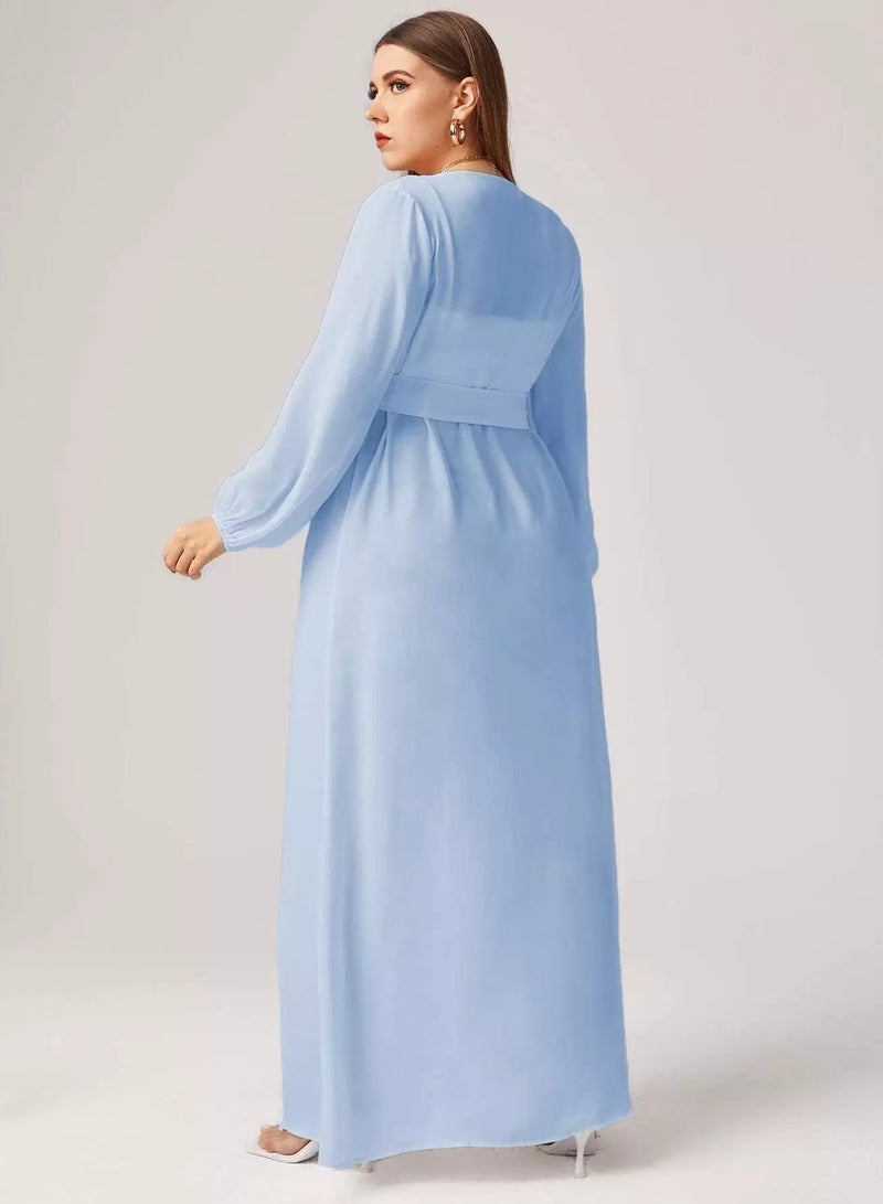 Plus Solid Self Tie Kimono - Image 2