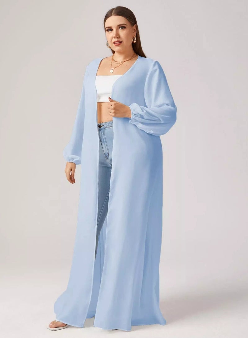 Plus Solid Self Tie Kimono - Image 4