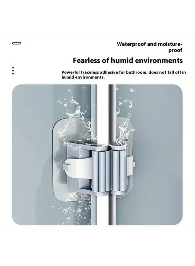 6pcs No Drill Adhesive Wall Mounted Broom Holder with Suction Cup Hook - Image 3