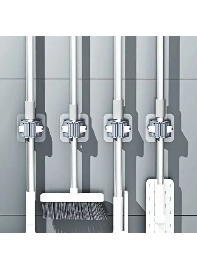6pcs No Drill Adhesive Wall Mounted Broom Holder with Suction Cup Hook - Image 2