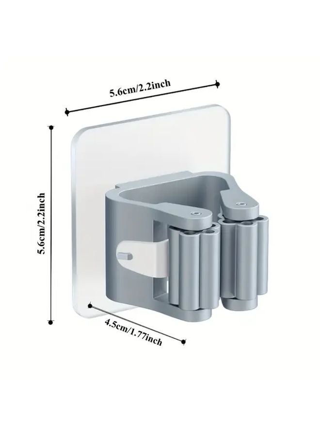 6pcs No Drill Adhesive Wall Mounted Broom Holder with Suction Cup Hook - Image 4