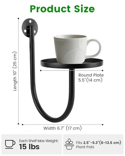 SLLPL Wall Planters for Indoor Plants Mounted Holder Shelf Metal Plant Wall Hanger Decorative Plant Shelf for Indoor Wall Decor 3 Pack - Image 3